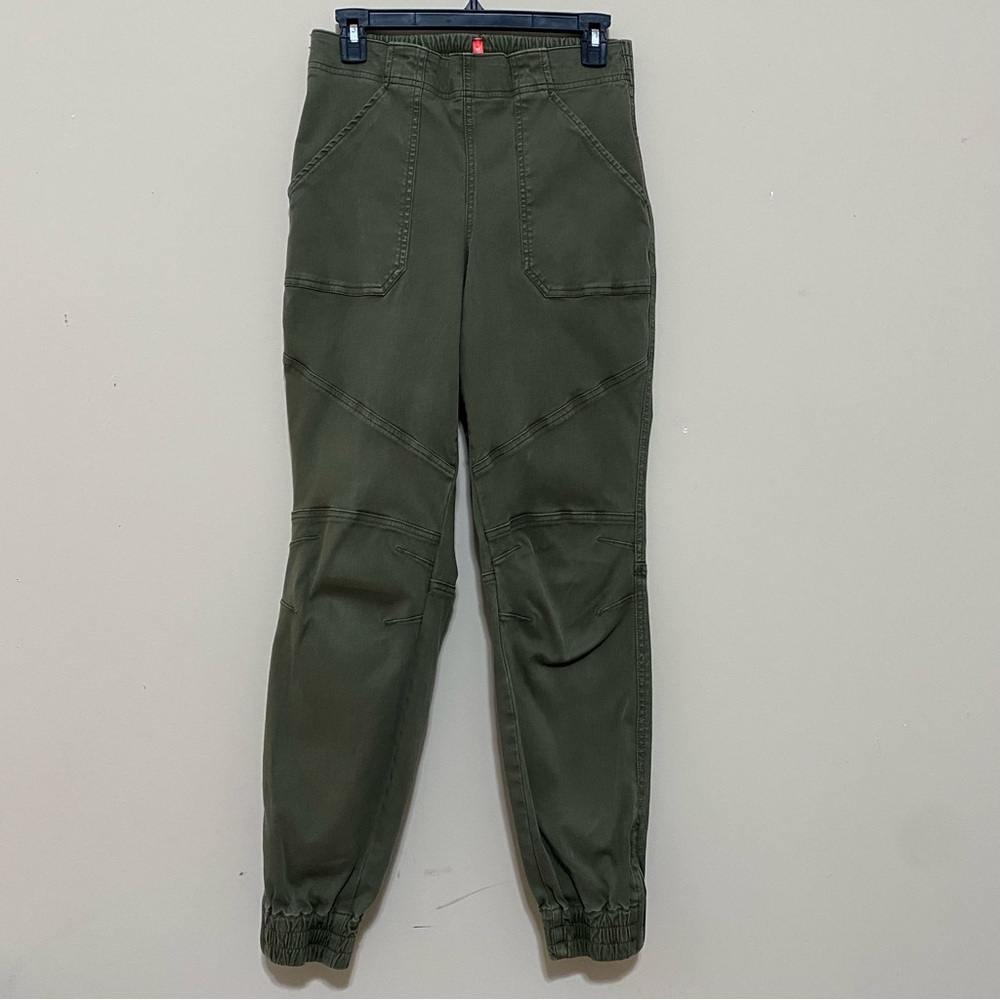 SPANX Olive Green stretch twill perfect joggers